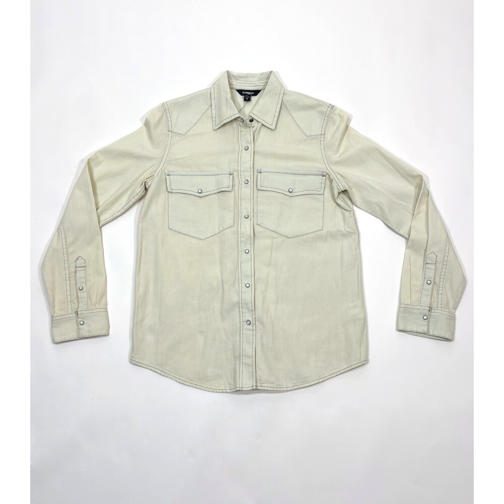 Express Button Down Wester Shirt Long Sleeve Cotton NWT - Size XS